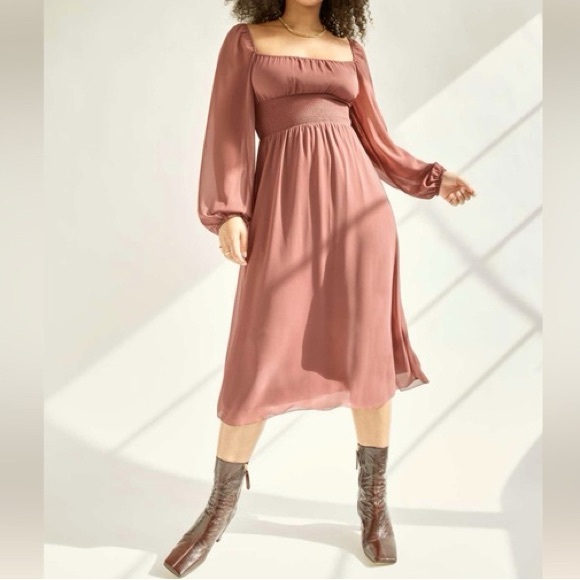 Wilfred Dresses & Skirts - Wilfred Bella Slit Dress-Epicurean Brown-Size Medium